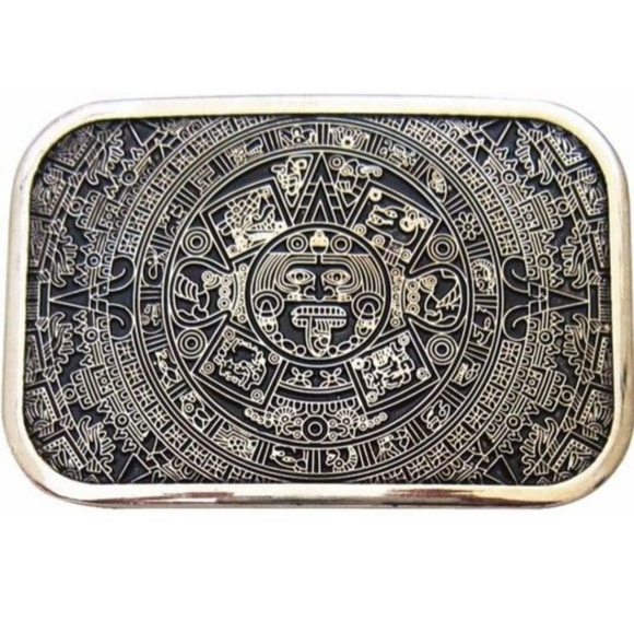 New Aztec calendar belt buckle